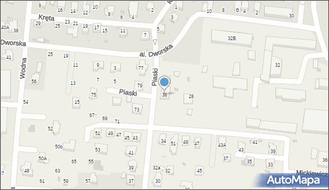 Jawiszowice, Piaski, 38, mapa Jawiszowice