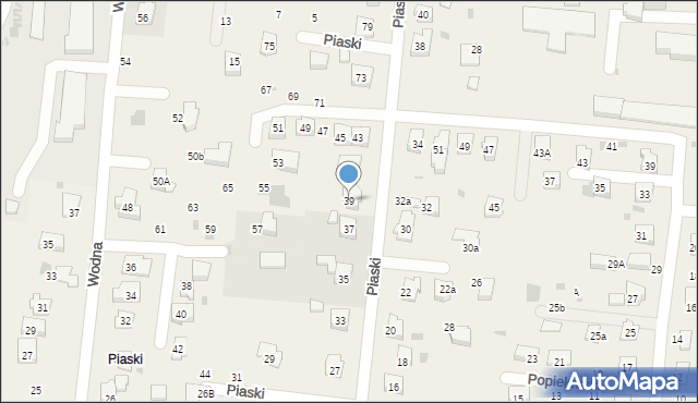Jawiszowice, Piaski, 39, mapa Jawiszowice