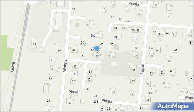 Jawiszowice, Piaski, 59, mapa Jawiszowice