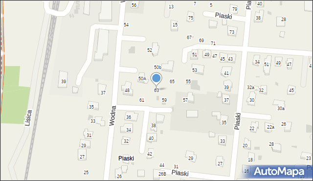 Jawiszowice, Piaski, 63, mapa Jawiszowice