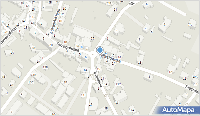 Jawor, Piastowska, 1, mapa Jawor