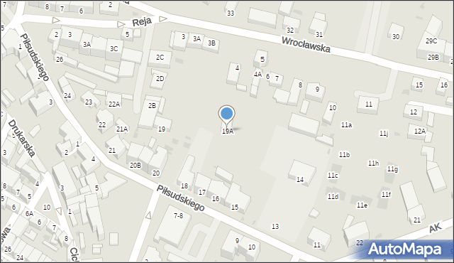 Jawor, Piłsudskiego Józefa, marsz., 19A, mapa Jawor