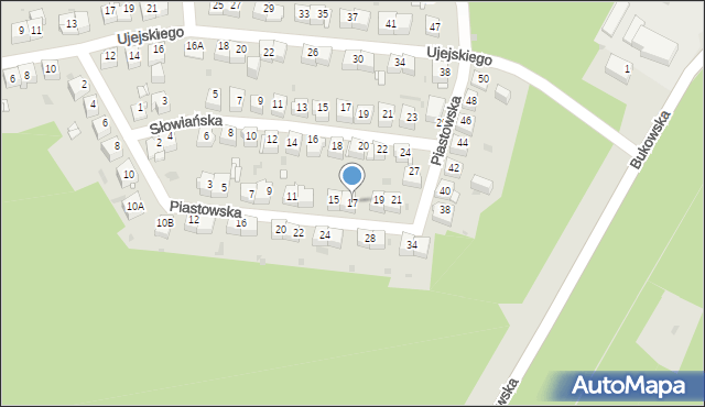 Jaworzno, Piastowska, 17, mapa Jaworzno