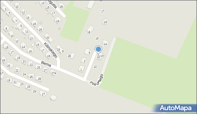 Jaworzyna Śląska, Pileckiego Witolda, rtm., 12, mapa Jaworzyna Śląska