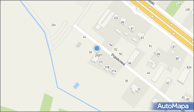 Jedlińsk, Piaskowa, 37D, mapa Jedlińsk