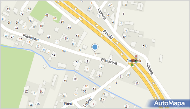Jedlińsk, Piaskowa, 4, mapa Jedlińsk