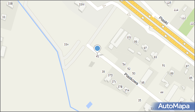 Jedlińsk, Piaskowa, 41, mapa Jedlińsk