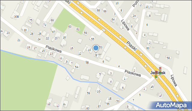 Jedlińsk, Piaskowa, 8, mapa Jedlińsk