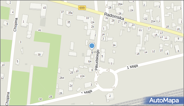 Jedlnia-Letnisko, Piłsudskiego Józefa, marsz., 6, mapa Jedlnia-Letnisko