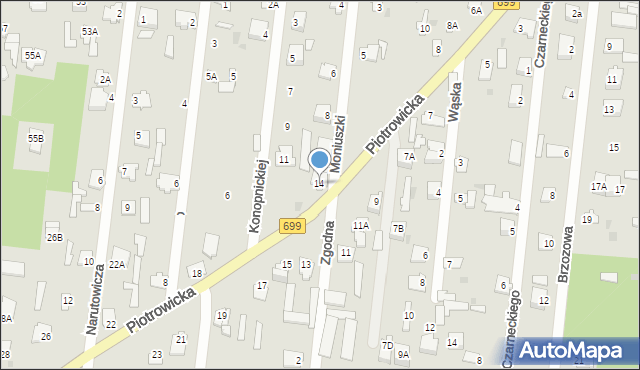 Jedlnia-Letnisko, Piotrowicka, 14, mapa Jedlnia-Letnisko