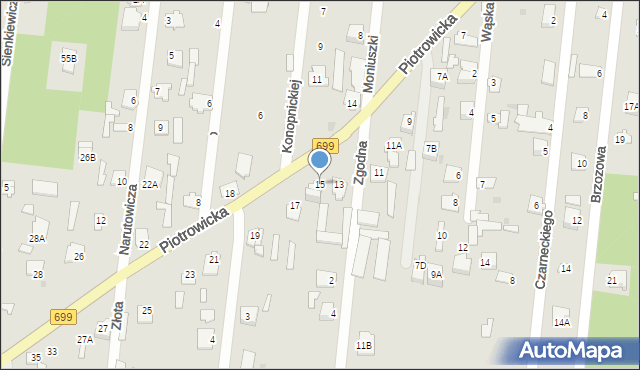 Jedlnia-Letnisko, Piotrowicka, 15, mapa Jedlnia-Letnisko