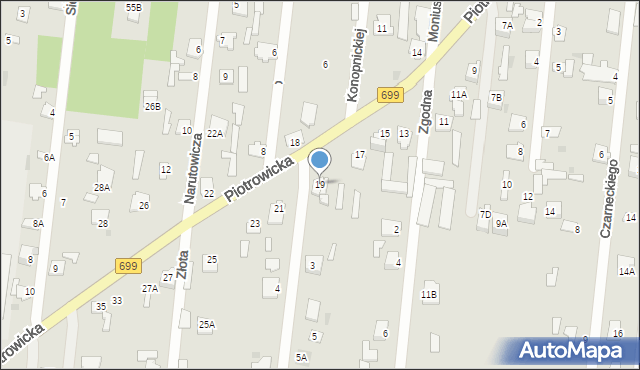 Jedlnia-Letnisko, Piotrowicka, 19, mapa Jedlnia-Letnisko