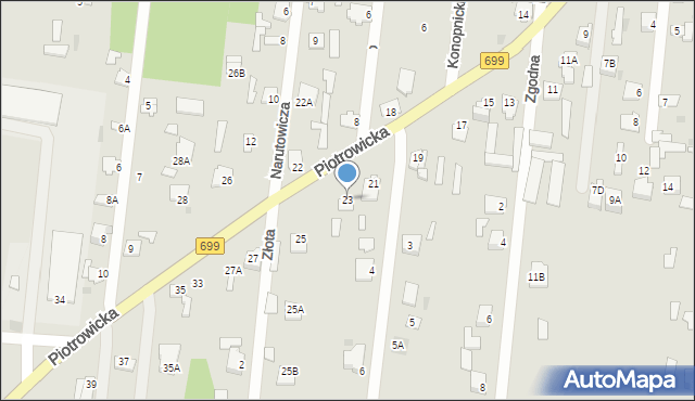 Jedlnia-Letnisko, Piotrowicka, 23, mapa Jedlnia-Letnisko