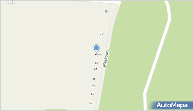 Jednaczewo, Piaskowa, 71, mapa Jednaczewo