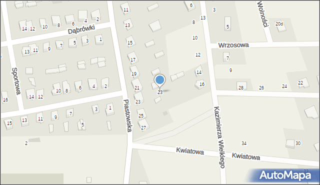 Jednorożec, Piastowska, 23, mapa Jednorożec