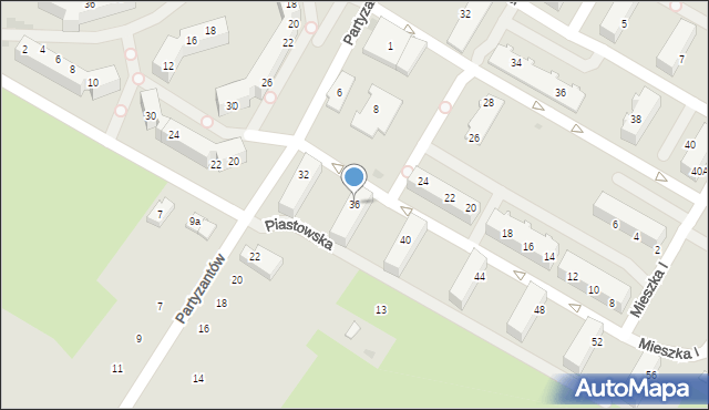 Jelcz-Laskowice, Piastowska, 36, mapa Jelcz-Laskowice