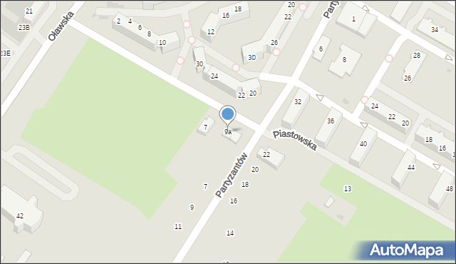 Jelcz-Laskowice, Piastowska, 9a, mapa Jelcz-Laskowice