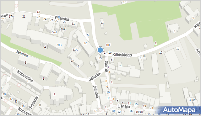 Jelenia Góra, Pijarska, 35, mapa Jelenia Góra