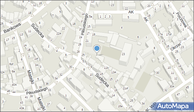 Jelenia Góra, Piłsudskiego Józefa, marsz., 25a, mapa Jelenia Góra