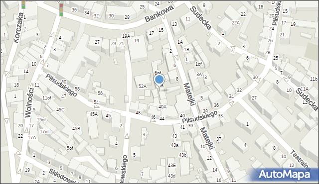 Jelenia Góra, Piłsudskiego Józefa, marsz., 40B, mapa Jelenia Góra