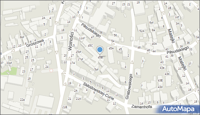 Jelenia Góra, Piłsudskiego Józefa, marsz., 45B, mapa Jelenia Góra