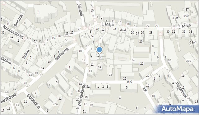 Jelenia Góra, Piłsudskiego Józefa, marsz., 7of, mapa Jelenia Góra