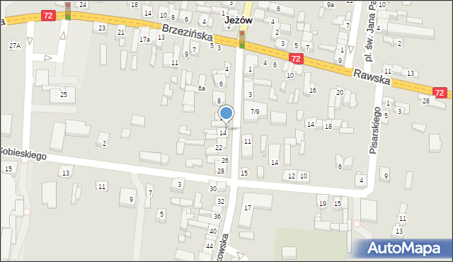 Jeżów, Piotrkowska, 16, mapa Jeżów