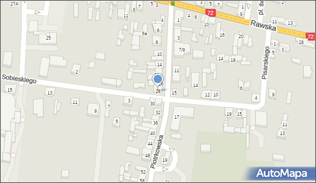 Jeżów, Piotrkowska, 28, mapa Jeżów