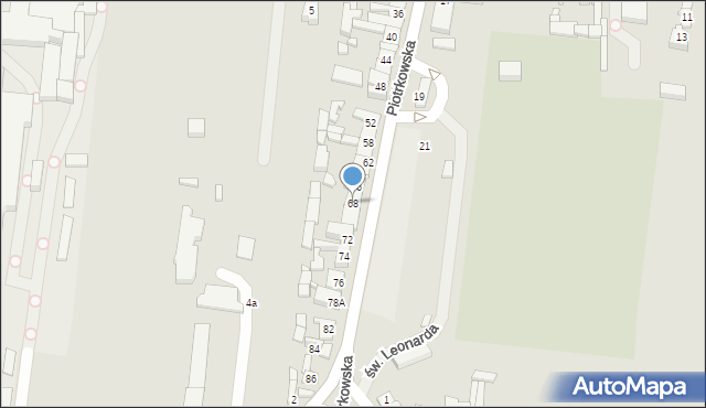 Jeżów, Piotrkowska, 68, mapa Jeżów