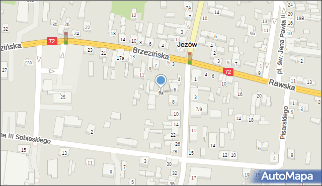 Jeżów, Piotrkowska, 6a, mapa Jeżów