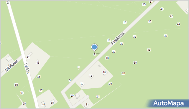 Joachimów-Mogiły, Piaskowa, 9, mapa Joachimów-Mogiły