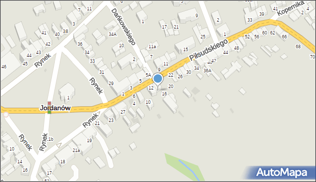 Jordanów, Piłsudskiego Józefa, marsz., 14, mapa Jordanów