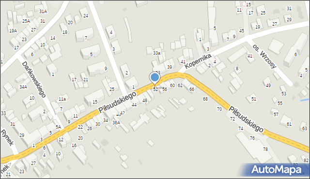 Jordanów, Piłsudskiego Józefa, marsz., 52, mapa Jordanów