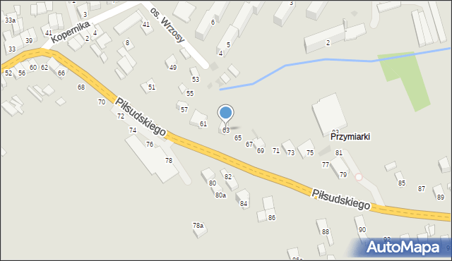 Jordanów, Piłsudskiego Józefa, marsz., 63, mapa Jordanów