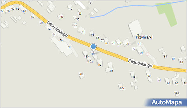Jordanów, Piłsudskiego Józefa, marsz., 82, mapa Jordanów
