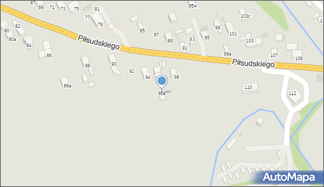 Jordanów, Piłsudskiego Józefa, marsz., 96a, mapa Jordanów