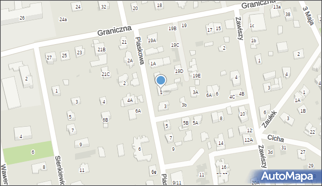 Józefów, Piaskowa, 1, mapa Józefów