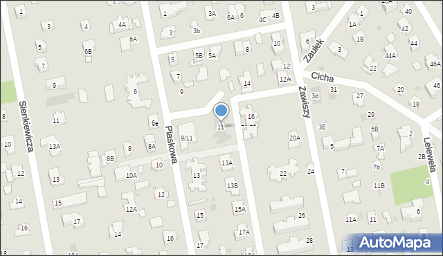 Józefów, Piaskowa, 11, mapa Józefów