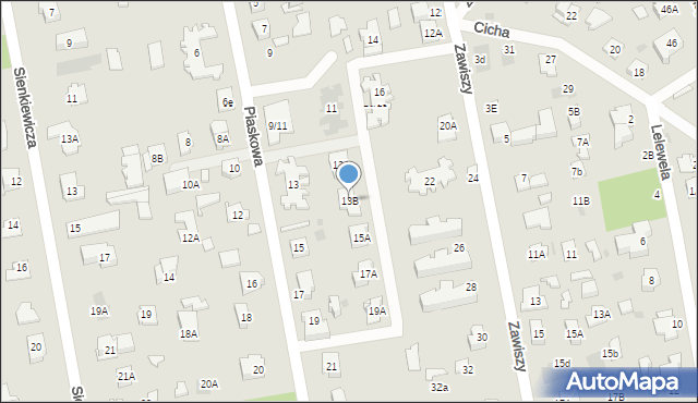 Józefów, Piaskowa, 13B, mapa Józefów