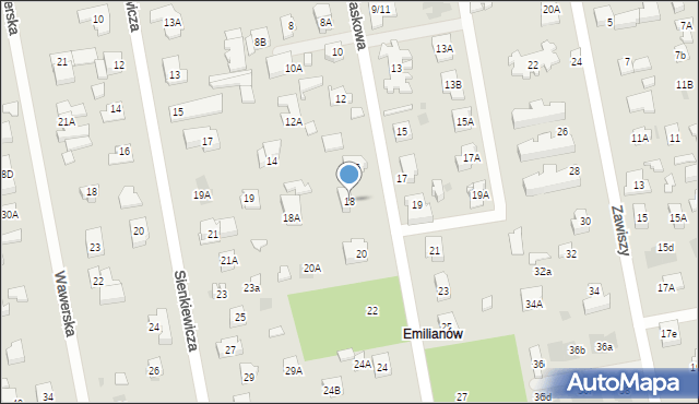 Józefów, Piaskowa, 18, mapa Józefów