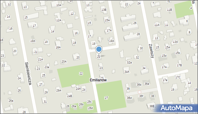 Józefów, Piaskowa, 21, mapa Józefów