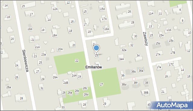 Józefów, Piaskowa, 23, mapa Józefów