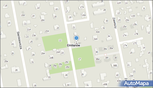 Józefów, Piaskowa, 25, mapa Józefów