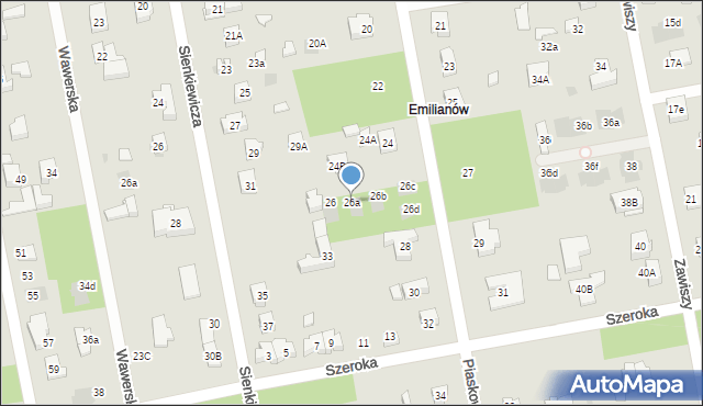 Józefów, Piaskowa, 26a, mapa Józefów