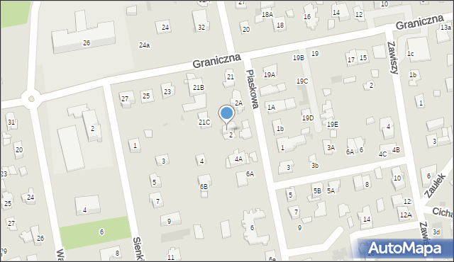 Józefów, Piaskowa, 2B, mapa Józefów