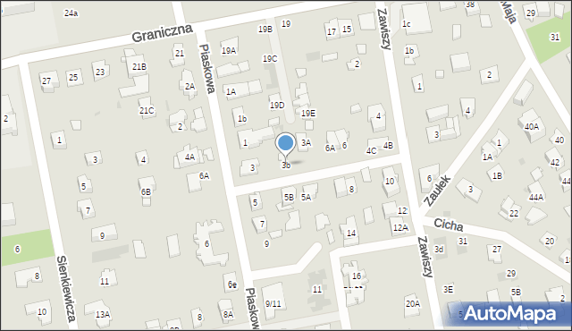 Józefów, Piaskowa, 3b, mapa Józefów