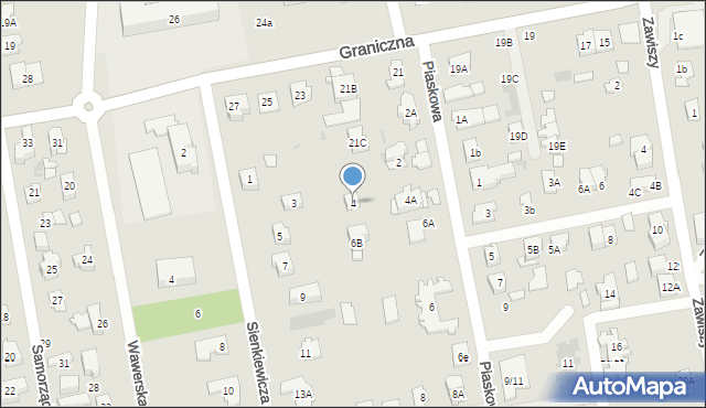 Józefów, Piaskowa, 4, mapa Józefów