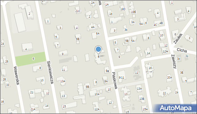 Józefów, Piaskowa, 6, mapa Józefów