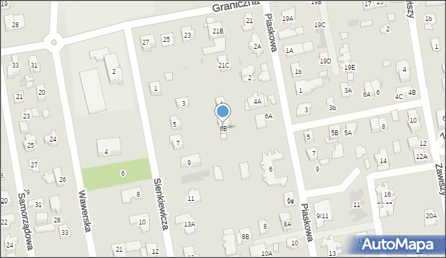 Józefów, Piaskowa, 6B, mapa Józefów