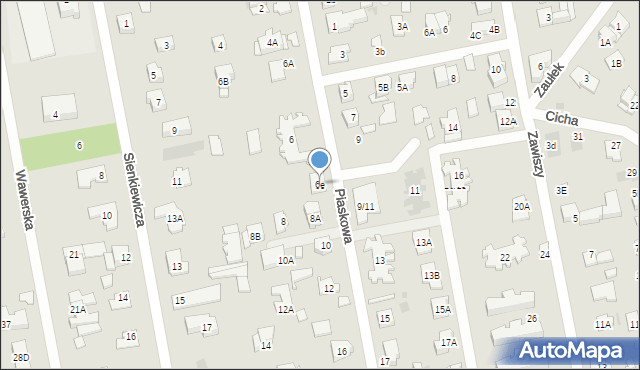 Józefów, Piaskowa, 6e, mapa Józefów